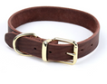 Indlæs billede i gallerifremviser, Hundehalsbånd i Topkvalitets Kernelæder – Justerbart med Messing Spænde