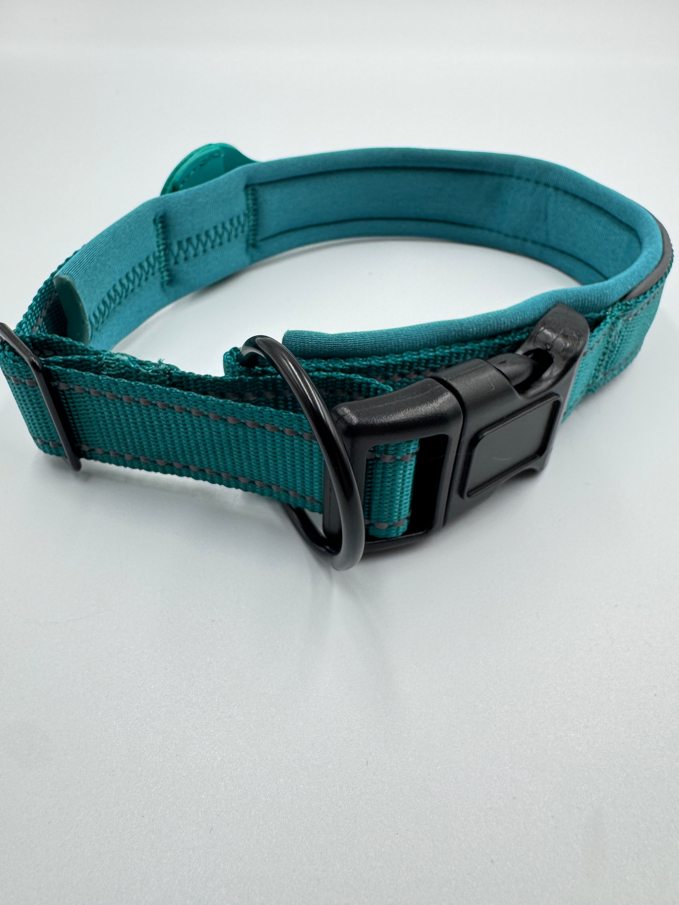 Hundehalsbånd i Nylon og Læder med AirTag Holder